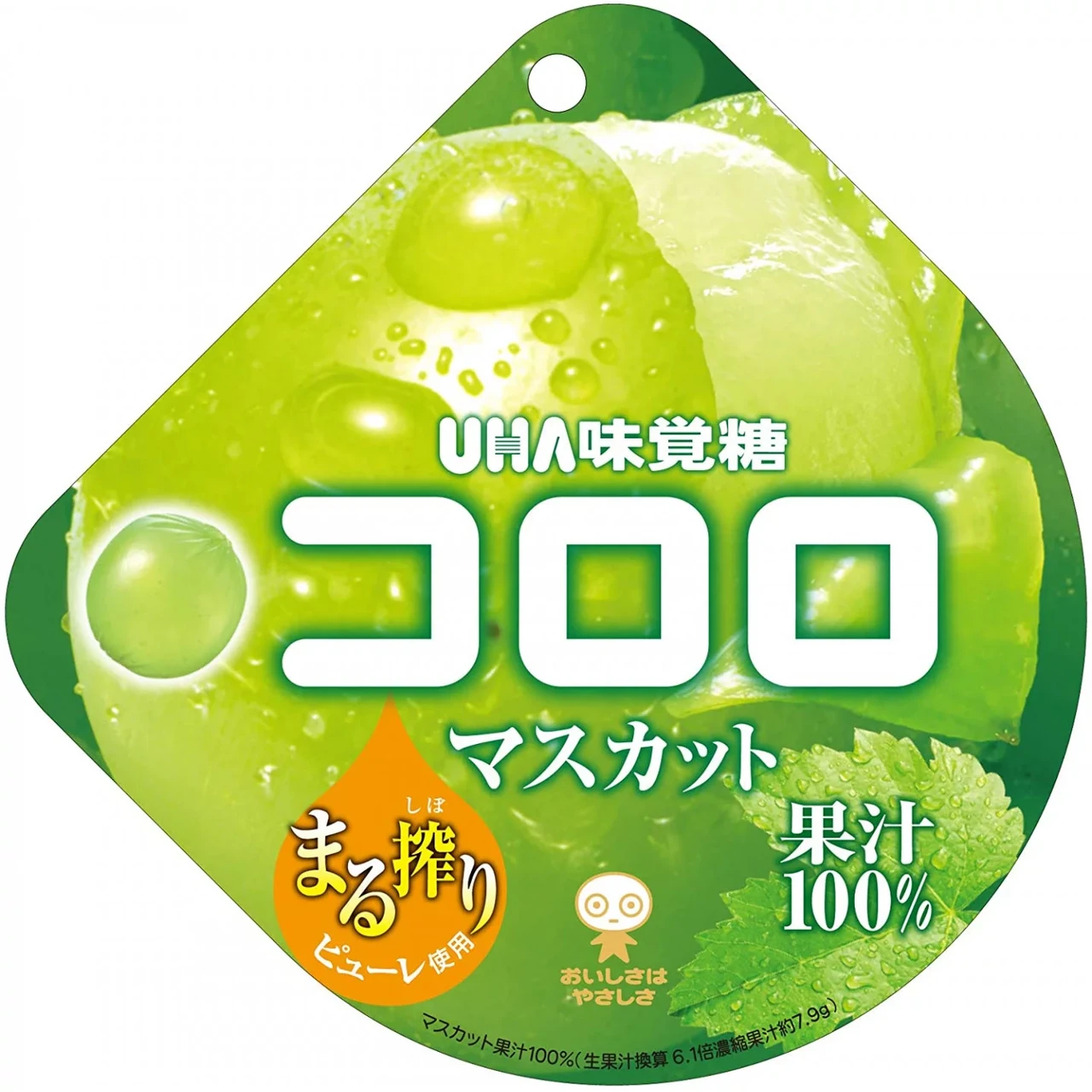 Японські желейні цукерки Kororo Fruit Juice Gummy зі смаком мускатного винограду 48г