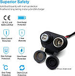 Мото розетка 12V + USB зарядка Cliff-Top Magnetic Switch USB + Cigarette Socket, фото 2