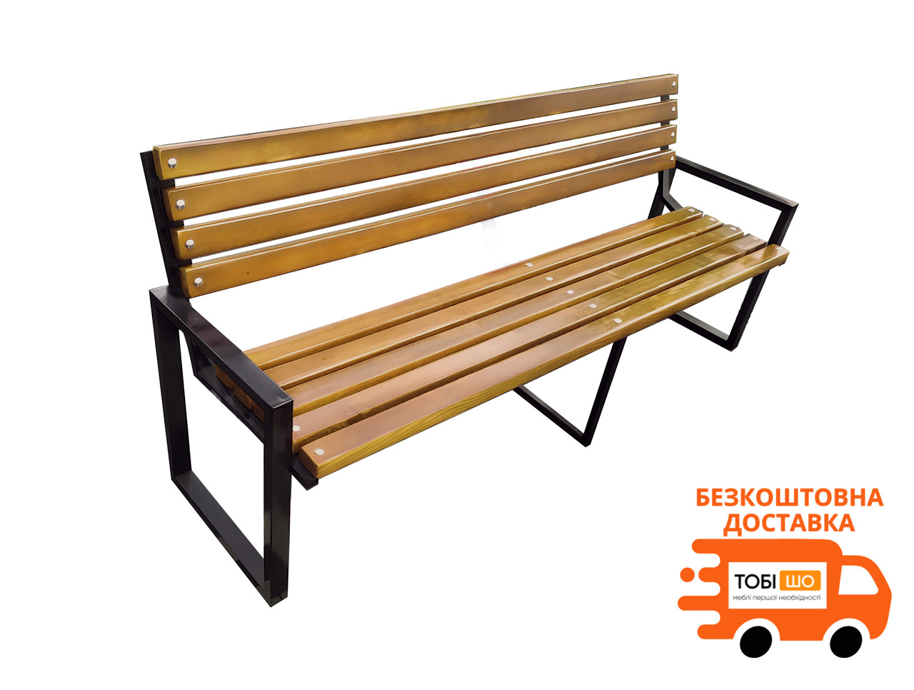 Лавка садова Tobi Sho в стилі Лофт посилена 220 см колір дуб, фото 1