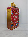 Стильна картонна новорічна упаковка Баул Червоний 400-500 г. Н63, фото 5