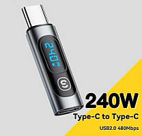 Адаптер Otg Essager перехідник Type-C з дисплеєм для швидкого заряджання та передачі даних, 240 Вт
