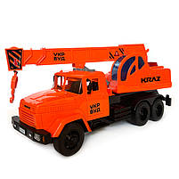 Будівельна техніка Краз підйомник пластик 1:16 оранжева Автопром світло звук 30*14*8см (KR-2202-13B ), фото 2