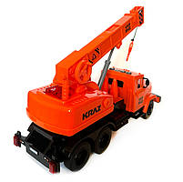 Будівельна техніка Краз підйомник пластик 1:16 оранжева Автопром світло звук 30*14*8см (KR-2202-13B ), фото 5