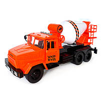 Будівельна техніка Краз бетономішалка пластик Автопром світло звук відкр двері 28,5*13,3*9,5см (KR-2202-11C), фото 3