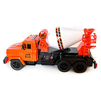 Будівельна техніка Краз бетономішалка пластик Автопром світло звук відкр двері 28,5*13,3*9,5см (KR-2202-11C), фото 5