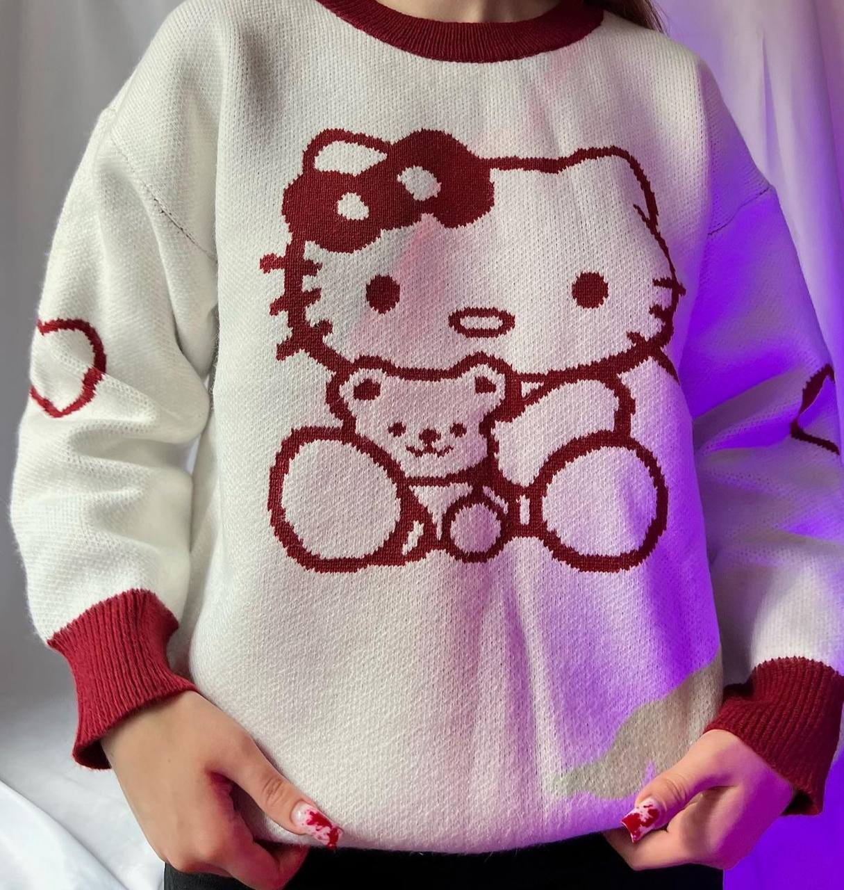Світер Hello Kitty Кофта Хело Кіті | Хелло Кітті | Тепла кофта в школу, фото 1