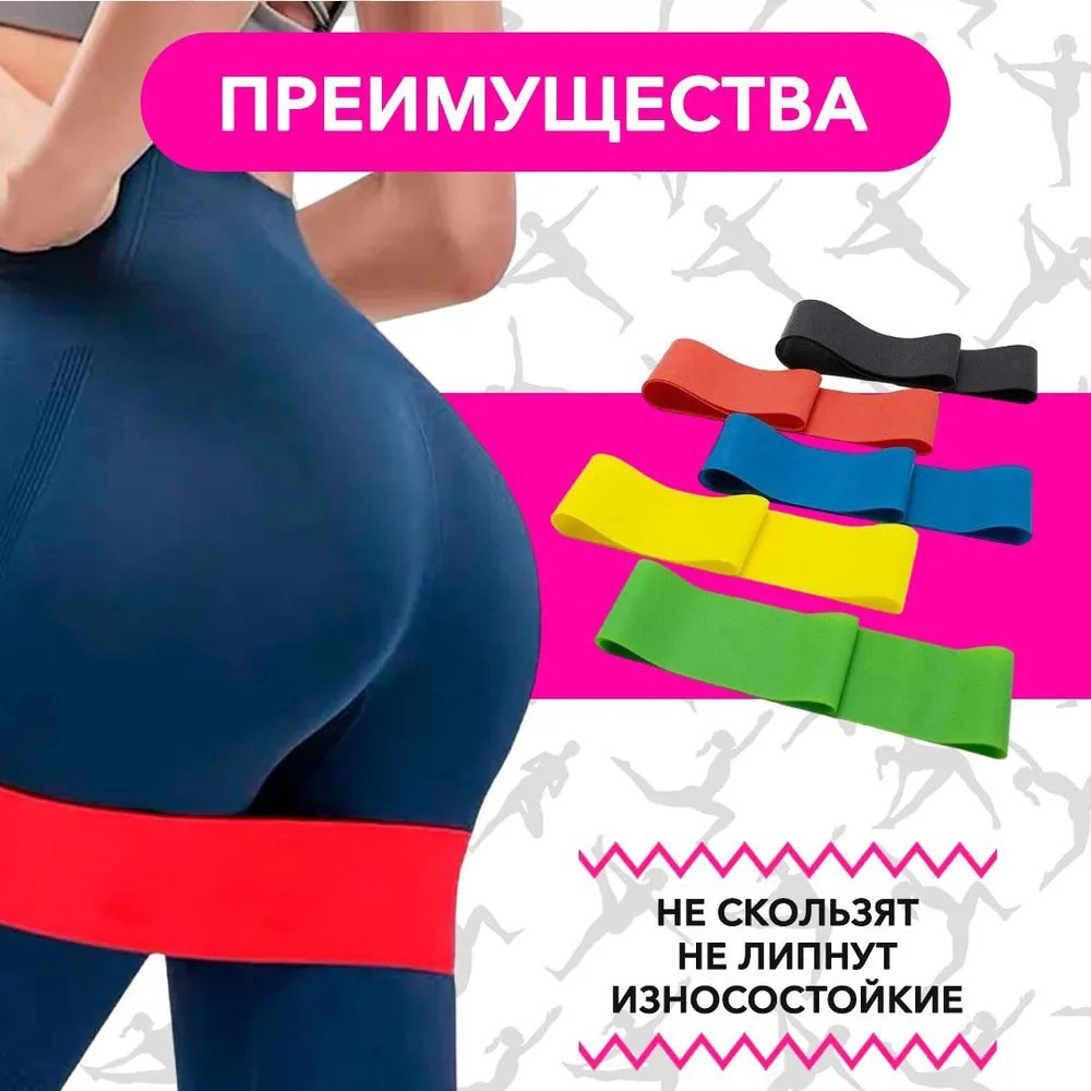 Еспандер гума для зарядок Fit Simplify 5 шт, Фітнес гумка а, Стрічка еспандер XQ-212 для турніка