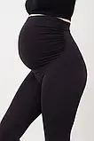 Лосини для вагітних MAMA LEGGINGS Giulia. S/M, L/XL Чорні жіночі легінси для майбутніх мам тканина мікрофібра, фото 3