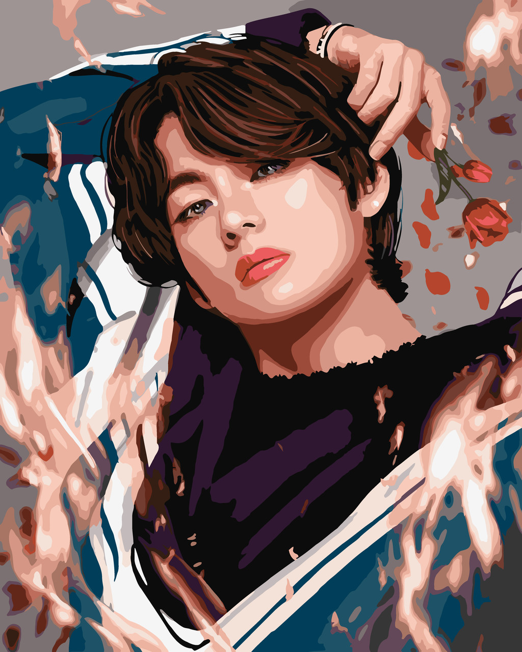 Картина за номерами 40×50 см Kontur. K-Pop: BTS. V Кім Те Хьон. Ві DS0620, фото 1