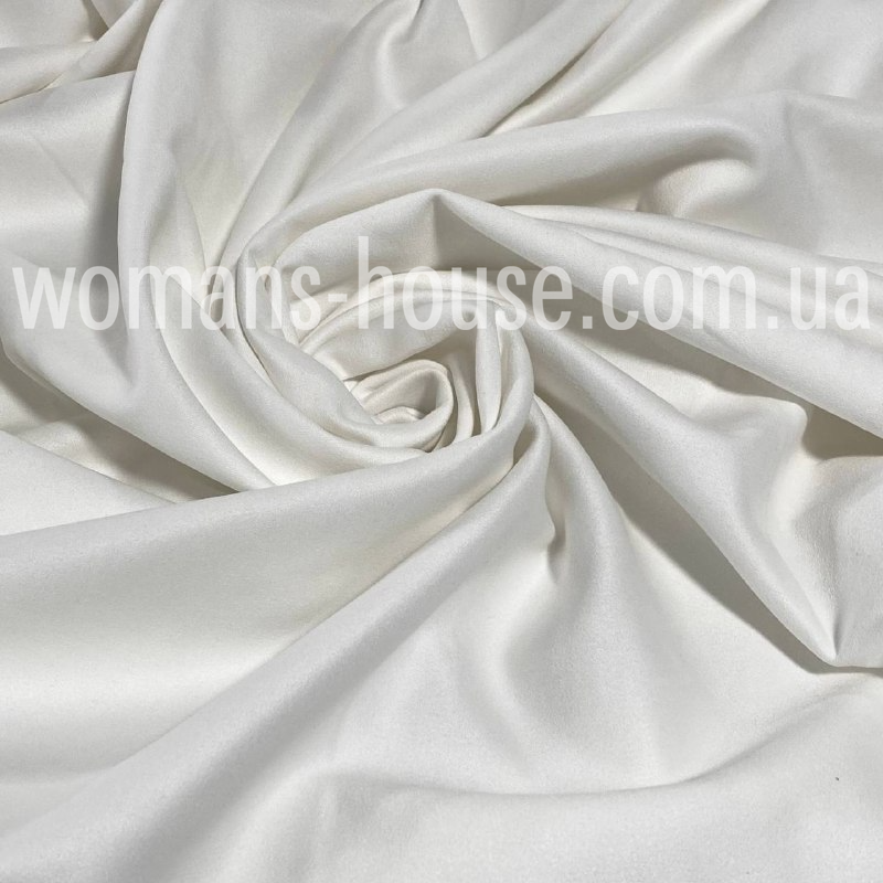 Трикотаж Замша на дайвінгу стрейч однотон 300 г/м2 ширина 150 см Білий, фото 1