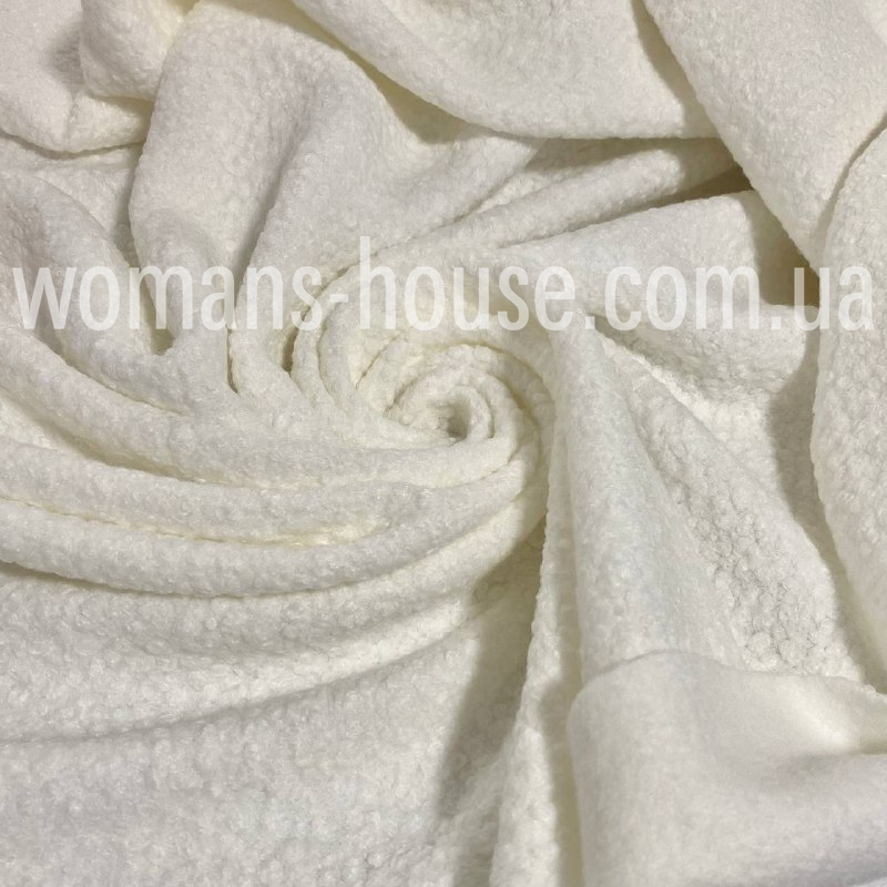 Букле Баранчик пальтова тканина 150 см щільна 300 г/м2 м'яка Молочний, фото 1
