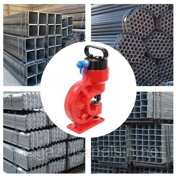 Гідравлічний пуансонний прес CH-60, конструкція з одним поверненням масла, 4 матриці, червоний