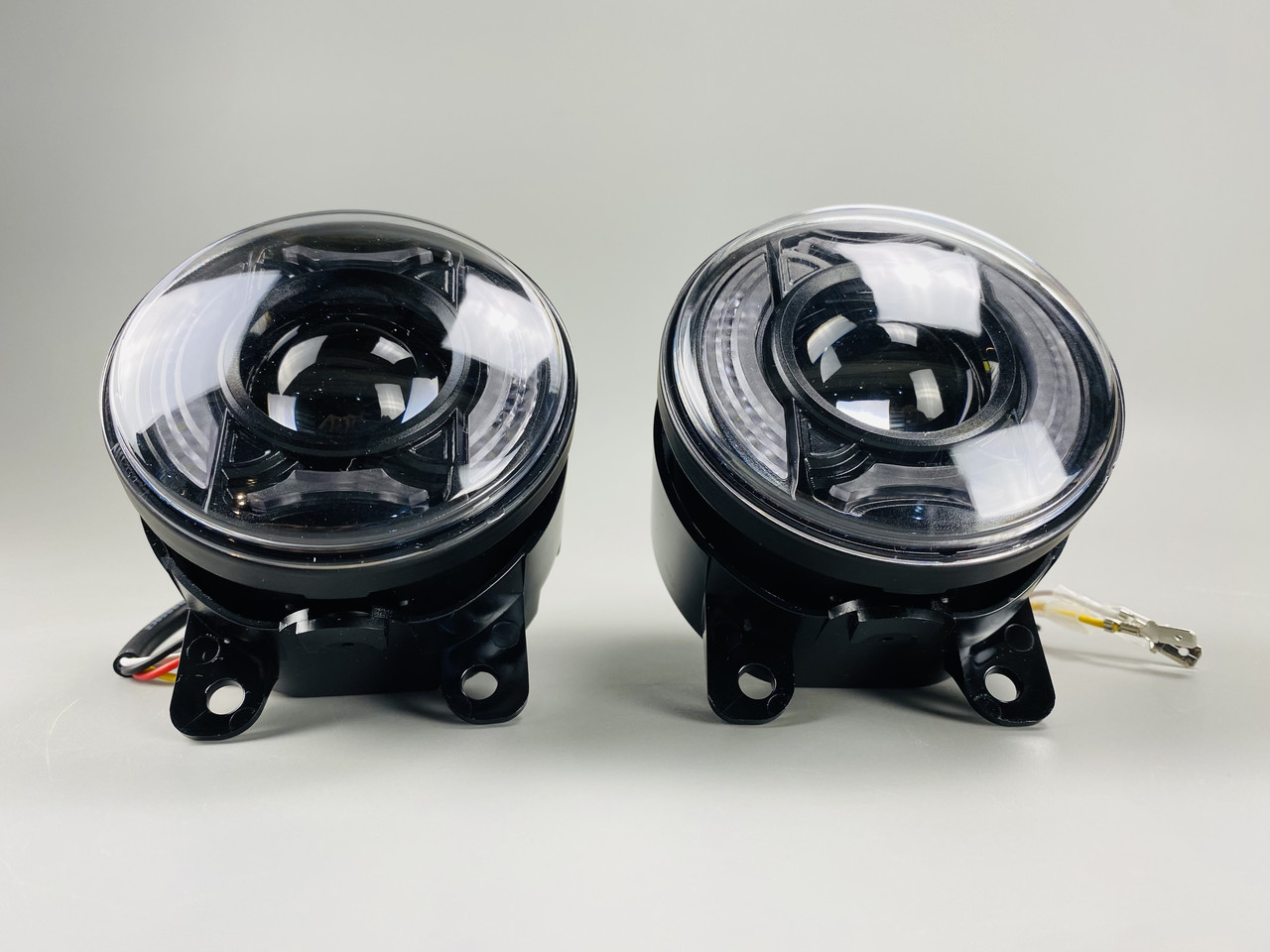 Протитуманені LED Фари універсальні 60W захист IP67 12-80V з ДХО білий + жовтогарячий з матричними лінзами, фото 1
