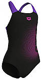 Купальник для дівчат Arena DIM LIGHT SWIMSUIT SWIM PRO BA чорний, фуксія, фіолетовий Діт 140 см, фото 3