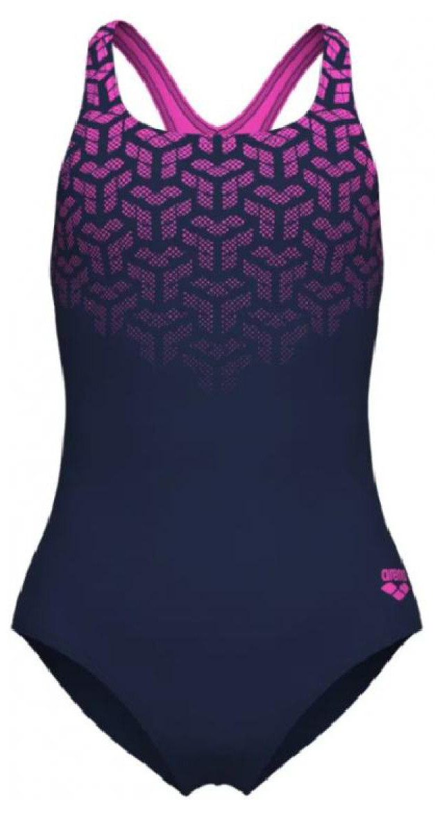 Купальник для дівчат Arena KIKKO V SWIMSUIT SWIM PRO BACK чорний, фуксія Діт 128 см, фото 1