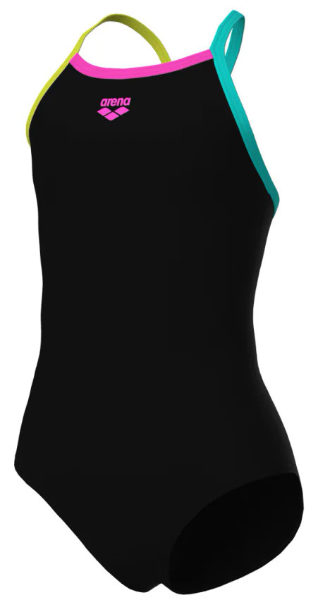 Купальник для дівчат Arena SWIMSUIT LIGHT DROP SOLID чорний, бірюзовий, жовтий, фуксія Діт 152 см, фото 1
