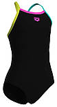 Купальник для дівчат Arena SWIMSUIT LIGHT DROP SOLID чорний, бірюзовий, жовтий, фуксія Діт 152 см, фото 2