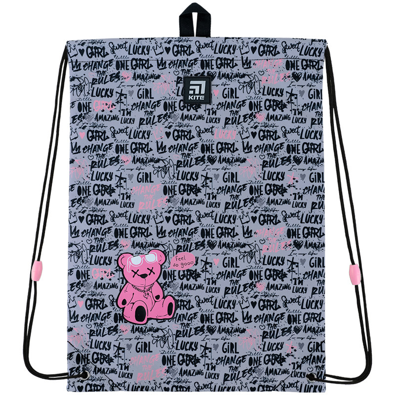 Сумка для взуття Kite Education Lucky Girl 46x33 см сіра (K24-600M-11)