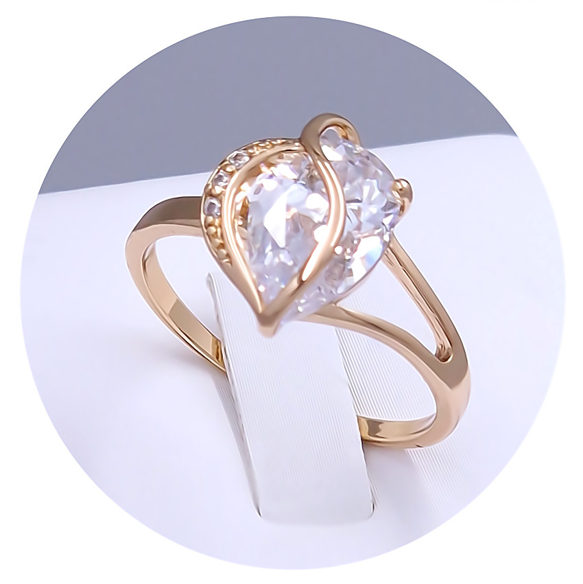 Каблучка XР. Позолота 18К. Камені: білий циркон. Є: 16р 17р 18р 19р  20р