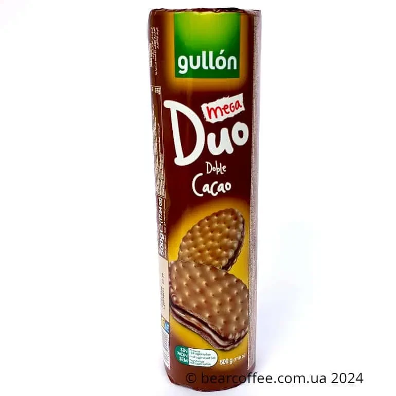 Шоколадне печиво із шоколадним кремом Gullon Mega Duo Doble cacao 500г (Іспанія), фото 1
