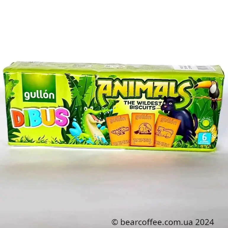 Бісквітне печиво із зображенням тварин Gullon Dibus Animals 200г Іспанія