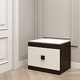 Тумба для взуття Еверест Соната ТО-600 60х38х45 венге темний + білий (DTM-2212), фото 2