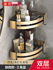 Набір для ванної кімнати: полиця, вішалки, йоржик, тримач паперу 6 в 1 Чорний, фото 5