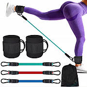 Гумки-Еспандери для тренувань ніг із петлями гімнастика для ніг рук джгут стрічка для йоги