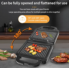 Сендвічниця-гриль бутербродниця 2в1 Sokany 1400 Вт притискна (Мультипекар зі знімними формами), фото 4