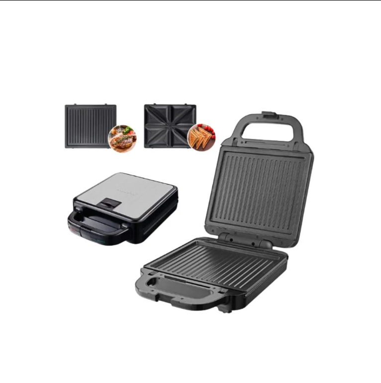 Сендвічниця-гриль бутербродниця 2в1 Sokany 1400 Вт притискна (Мультипекар зі знімними формами)