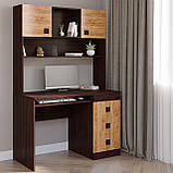 Письмовий стіл з надбудовою Еверест Соната венге темний + дуб крафт золотий (DTM-2627), фото 2