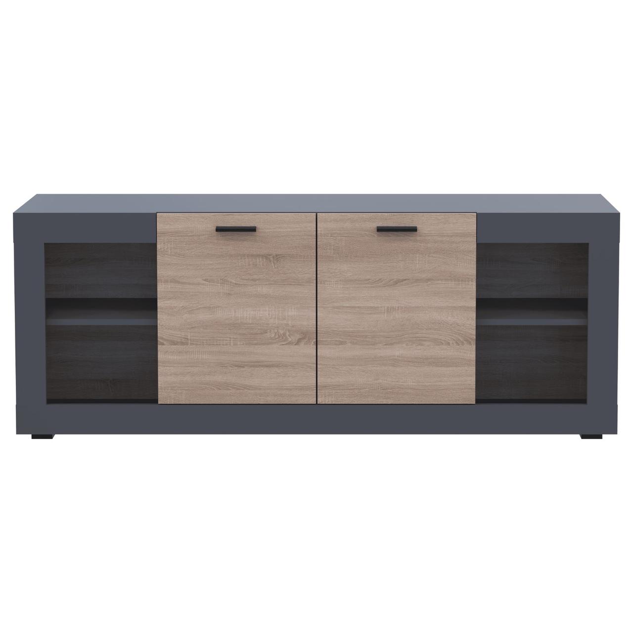 Тумба під телевізор Doros Дана 160х41,6х63 см Графіт/Дуб сонома (DRS-011343), фото 1