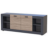 Тумба під телевізор Doros Дана 160х41,6х63 см Графіт/Дуб сонома (DRS-011343), фото 2