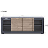 Тумба під телевізор Doros Дана 160х41,6х63 см Графіт/Дуб сонома (DRS-011343), фото 3