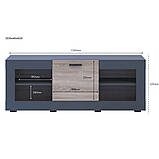 Тумба під телевізор Doros Дана 120х41,6х63 см Графіт/Дуб сонома (DRS-011344), фото 2