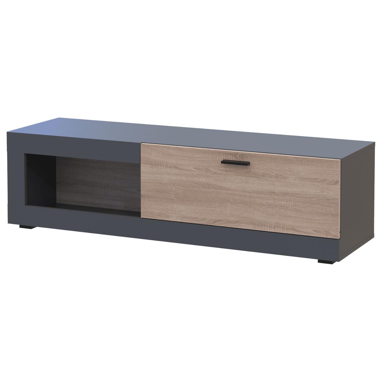 Тумба під телевізор Doros Дана 140х41,6х40 см Графіт/Дуб сонома (DRS-011346), фото 1