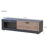 Тумба під телевізор Doros Дана 140х41,6х40 см Графіт/Дуб сонома (DRS-011346), фото 3