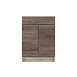 Кухонний модуль під мийку Еверест Еко 600 дуб сонома+трюфель (без стільниці) 60х46х82 см (DTM-2813), фото 2