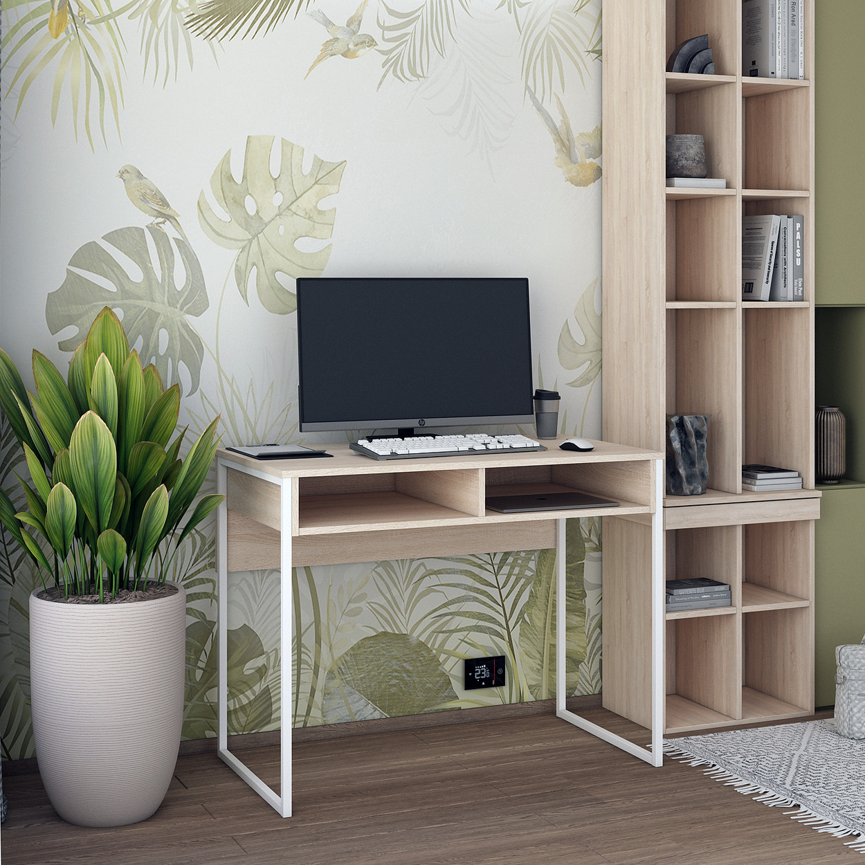 Стіл письмовий з полицею Doros Барт 100х55х78,1 см Дуб сонома (DRS-011429), фото 1