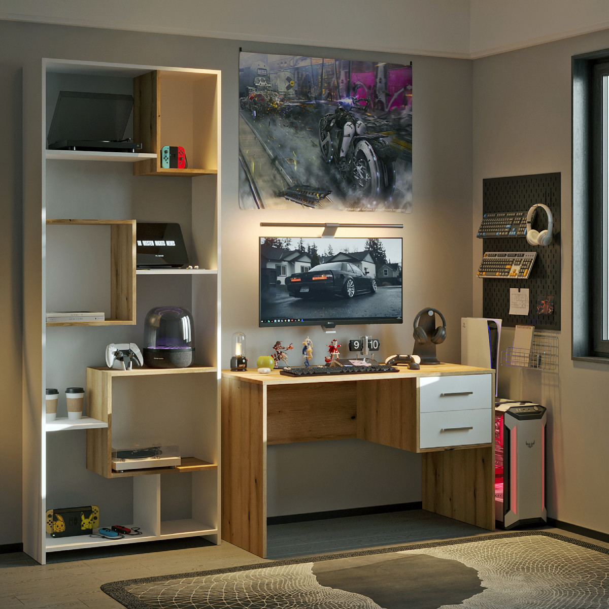 Офісний стіл Doros Т3 120х68х78 см Дуб евок/Білий (DRS-011445), фото 1