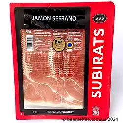 Іспанський хамон Субіратс нарізка Jamon Serrano Subirats 500 г