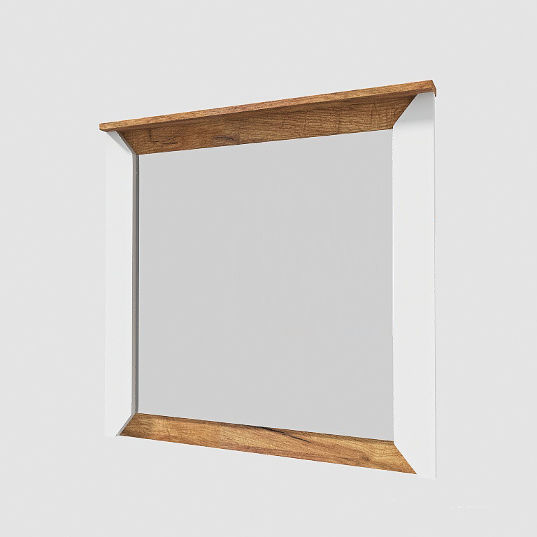 Дзеркало настінне Еверест Нордік-800 80х6х77 см Білий + Дуб крафт золотий (DTM-5521), фото 1