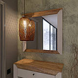 Дзеркало настінне Еверест Нордік-800 80х6х77 см Білий + Дуб крафт золотий (DTM-5521), фото 3