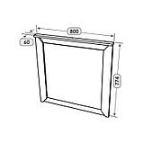 Дзеркало настінне Еверест Нордік-800 80х6х77 см Білий + Дуб крафт золотий (DTM-5521), фото 4