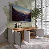 Тумба під телевізор Еверест Нордік ТВ-1500 Білий + Дуб крафт золотий (DTM-5541), фото 5