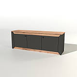 Тумба під телевізор Еверест Нордік ТВ-1500 Графіт + Дуб крафт золотий (DTM-5542), фото 2