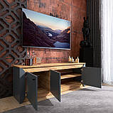 Тумба ТВ Нордік 1500 Еверест Графіт, Дуб крафт золотий (150х38х53 см), фото 4