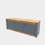 Тумба ТВ Нордік 1500 Еверест Графіт, Дуб крафт золотий (150х38х53 см), фото 3