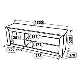 Тумба під телевізор Еверест Нордік ТВ-1500 Графіт + Дуб крафт золотий (DTM-5542), фото 8