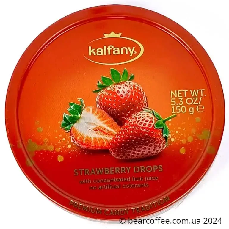Льодяники полуничні в банці Kalfany Strawberry candies 150 грам Німеччина